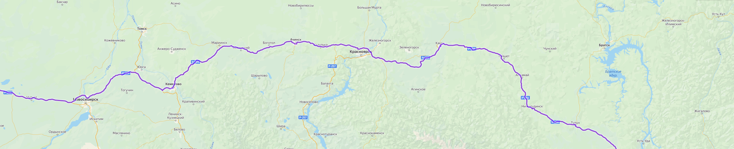 Доставка грузов из Красноярска - карта транспортной логистики